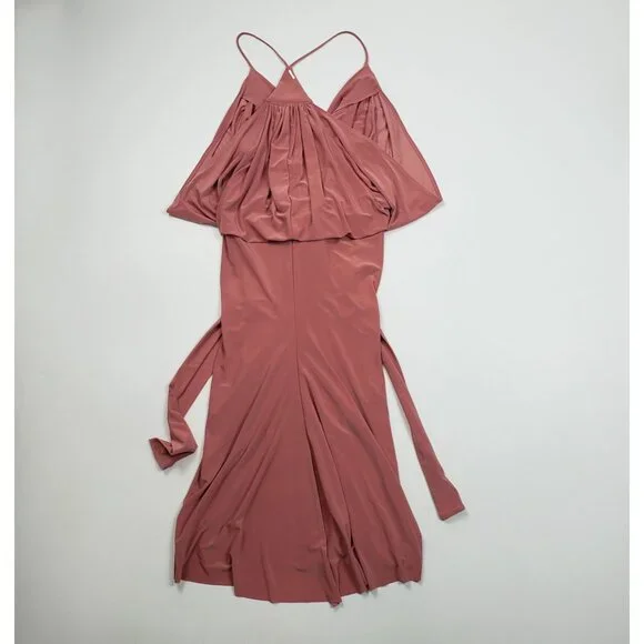 MISA Los Angeles Domino Draped Mini Dress Womens XS Blush Rose Warm Weather Glam - Picture 8 of 16